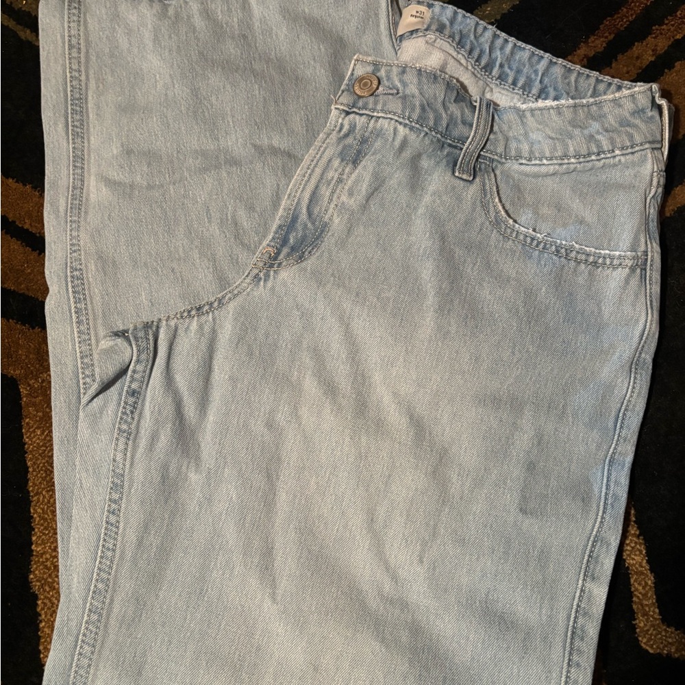 Hollister Light Blue Low-Rise Baggy Jeans